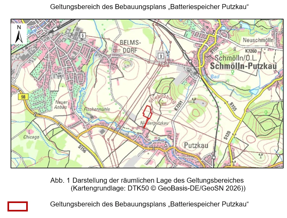 Lageplan Batteriespeicher
